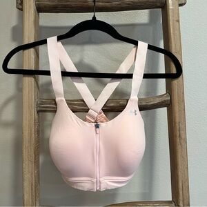 Under Armour Light Pink Zip Front Sports Bra